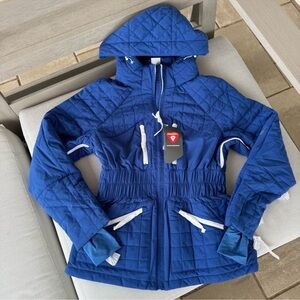 NWT Free People Movement All Prepped Quilted Ski Jacket Blue Medium